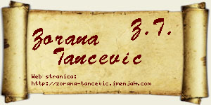 Zorana Tančević vizit kartica